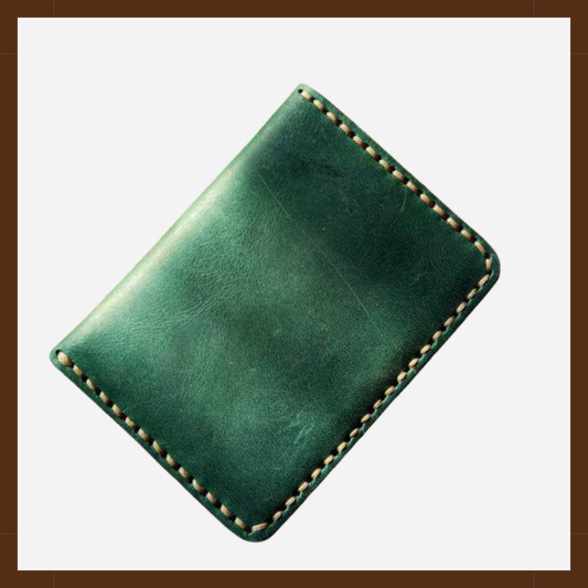 Handcrafted Leather Bifold Wallet – Slim Minimalist Card Holder with Cash Pocket