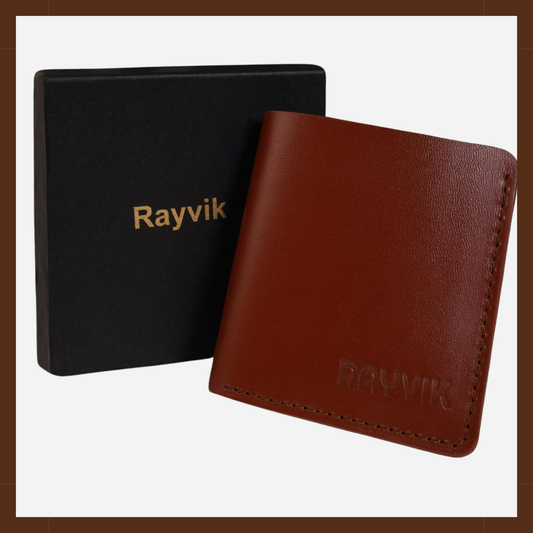 Premium Rayvik Genuine Leather Bifold Wallet – Classic Slim Design with Elegant Gift Box