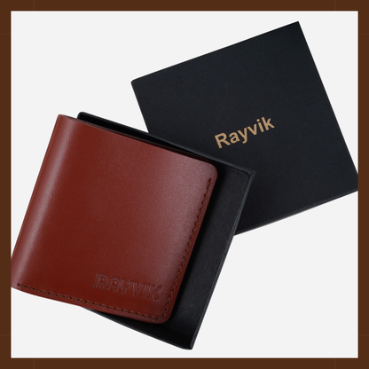 Premium Rayvik Genuine Leather Wallet for Men – Slim Bifold with Elegant Gift Box