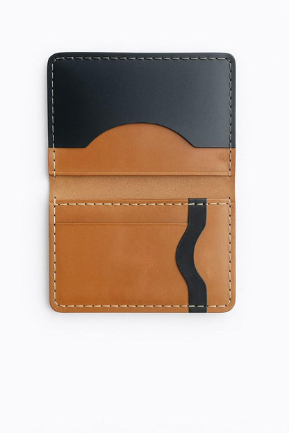 Dual-Tone Handmade Leather Wallet – Slim Bifold Card Holder with Premium Stitching