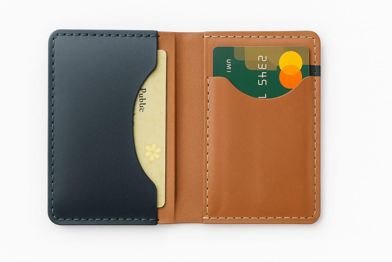 Dual-Tone Handmade Leather Wallet – Slim Bifold Card Holder with Premium Stitching
