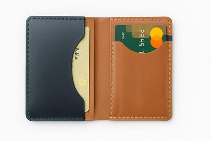 Dual-Tone Handmade Leather Wallet – Slim Bifold Card Holder with Premium Stitching