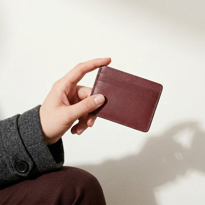 Premium Handmade Genuine Leather Card Holder Wallet – Slim Minimalist Design