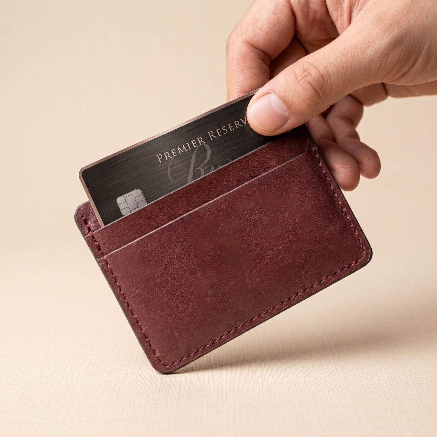 Premium Handmade Genuine Leather Card Holder Wallet – Slim Minimalist Design