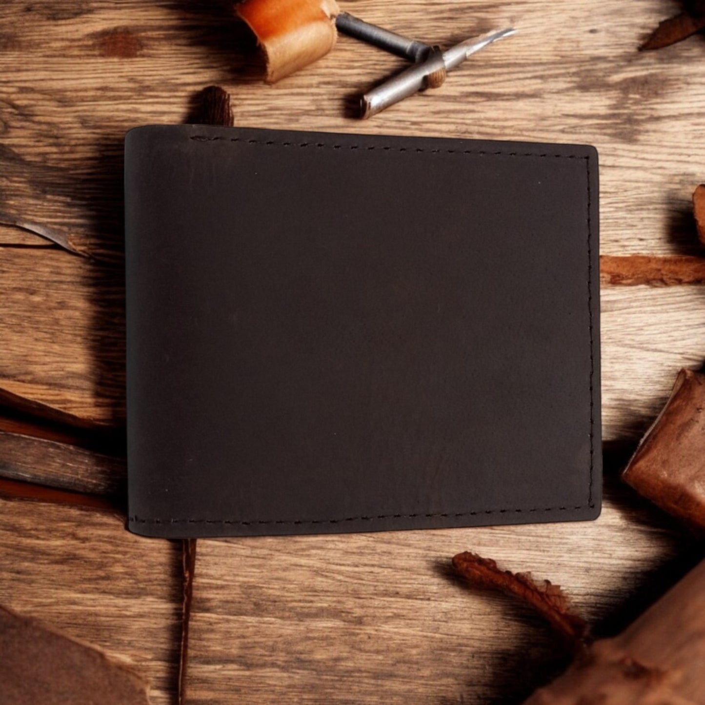 Classic Bifold Genuine Leather Wallet – Slim, Durable & Everyday Essential