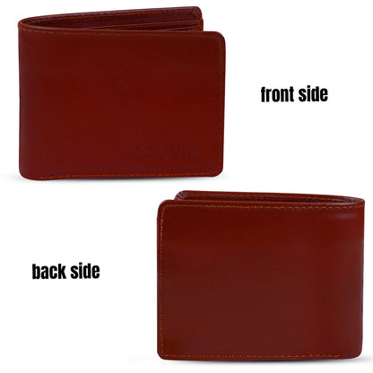 Rayvik Classic Brown Leather Wallet for Men – Slim Bifold Card Holder