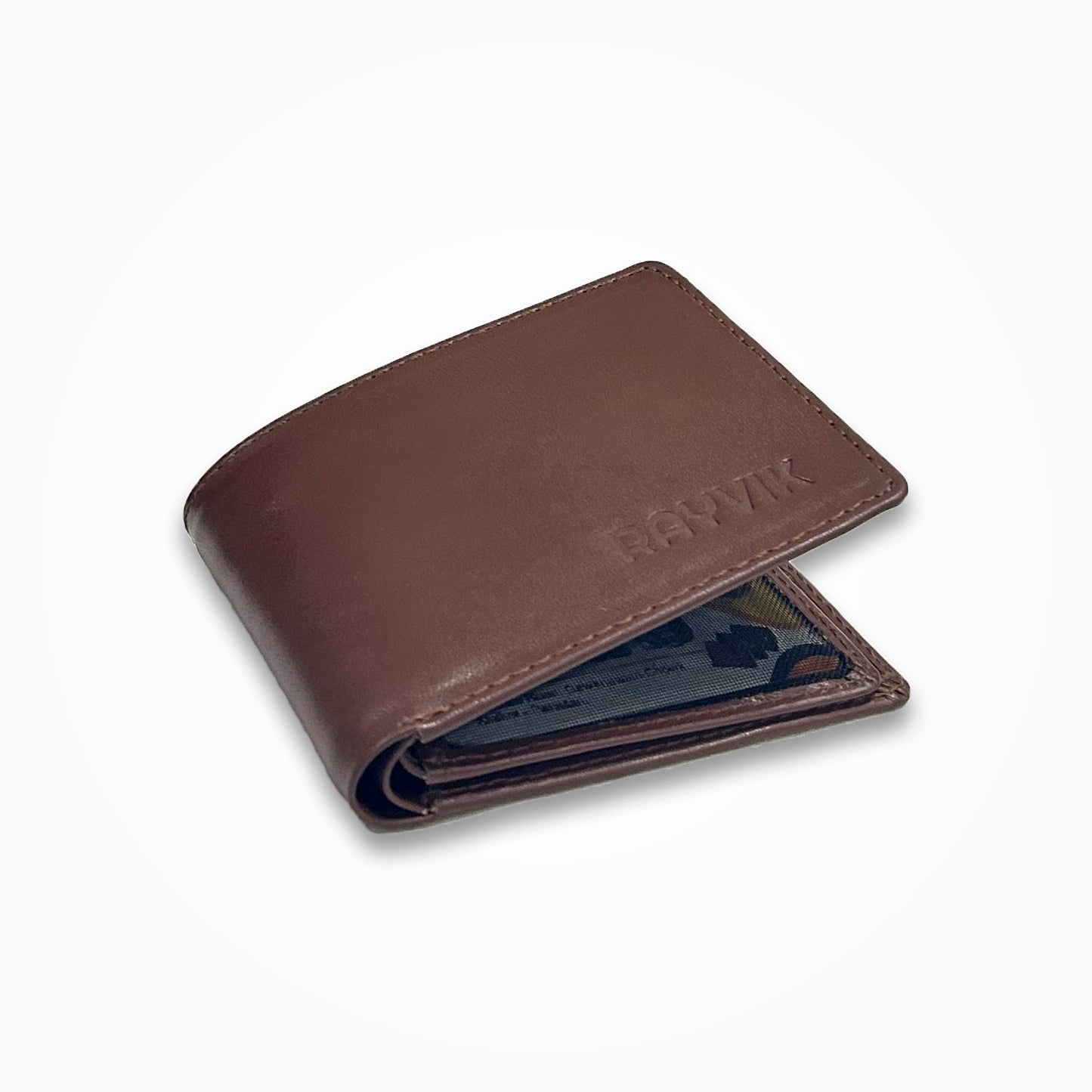Rayvik Classic Brown Leather Wallet for Men – Slim Bifold Card Holder