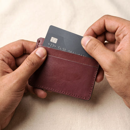 Slim Genuine Leather Card Holder Wallet – RFID Minimalist Front Pocket Wallet